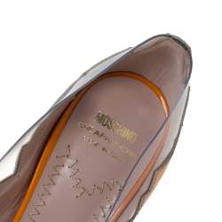 Moschino Cheap and Chic Orange Patent Leather Laser Cut Pumps Size 38