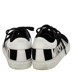  Moschino Black Velvet And Patent Lace Up Sneakers Size 38