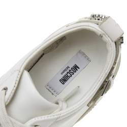 Pre Owned Moschino White Leather Low Top Sneakers Size 37