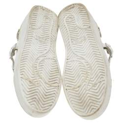 Pre Owned Moschino White Leather Low Top Sneakers Size 37