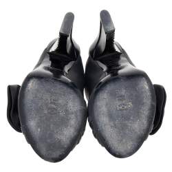 Moschino Black Leather Knot Detail Mules Size 37