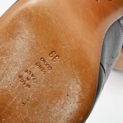 Pre Owned Moschino Black Leather Slingback Sandals Size 39