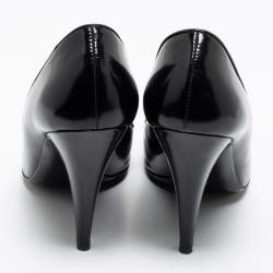 Moschino Black Leather Logo Buckle Pointed-Toe Pumps Size 39