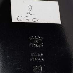 Pre Owned Moschino Silver/Orange Printed Leather Ballet Flats Size 39