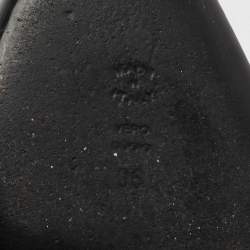 Pre Owned Moschino Black Leather Embellished Logo Pumps Size 36