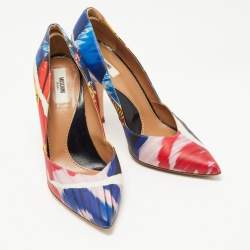 Moschino Multicolor Printed Leather Pointed Toe Pumps Size 39