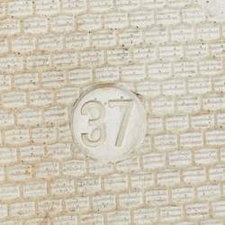 Pre Owned Moschino White Rubber Logo Flat Slides Size 37