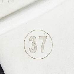 Pre Owned Moschino Black Leather and Faux Fur Logo Slip On Sneakers Size 37