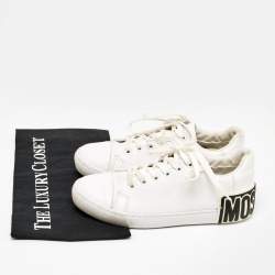 Moschino White Leather Low Top Sneakers Size 37