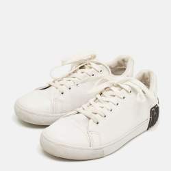 Moschino White Leather Low Top Sneakers Size 37