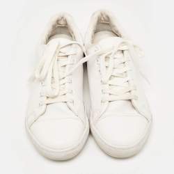 Moschino White Leather Low Top Sneakers Size 37