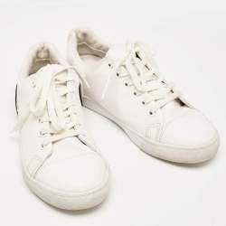 Moschino White Leather Low Top Sneakers Size 37
