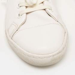Moschino White Leather Low Top Sneakers Size 37