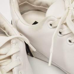 Moschino White Leather Low Top Sneakers Size 37