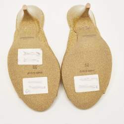 Moschino Gold Glitter Slide Sandals Size 36