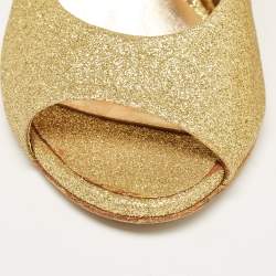 Moschino Gold Glitter Slide Sandals Size 36
