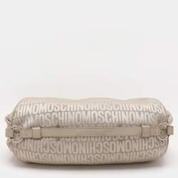 Pre Owned Movado Beige Canvas and Patent Leather Hobo