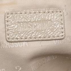 Pre Owned Movado Beige Canvas and Patent Leather Hobo