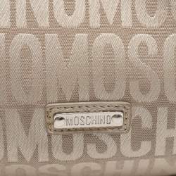 Pre Owned Movado Beige Canvas and Patent Leather Hobo