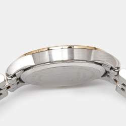 Pre Owned Movado Mother of Pearl Diamond Two Tone Stainless Steel Museum 607209 Women's Wristwatch 28 mm