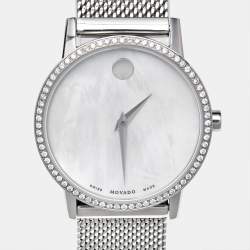 Movado Mother of Pearl Diamond Stainless Steel Museum 07.3.14.1463.S Women's Wristwatch 28 mm