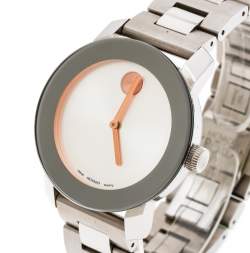 Pre Owned Movado Silver Stainless Steel Bold MB.01.3.14.6037 Men's Wristwatch 36 mm