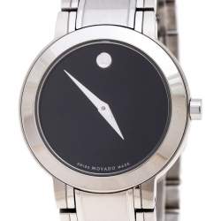 مملوكة مسبقًا Movado Black Stainless Steel M0.08.03.014.1031.1033.4/002 Women's Wristwatch 27MM
