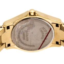 Pre Owned Movado Black Yellow Gold PVD Coated Stainless Steel Classic 50.3.36.1343 Women's Wristwatch 26 mm