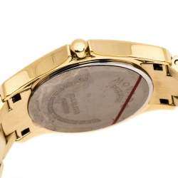 Pre Owned Movado Black Yellow Gold PVD Coated Stainless Steel Classic 50.3.36.1343 Women's Wristwatch 26 mm