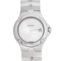 مملوكة مسبقًا Movado Silver Stainless Steel Sports Edition 0604599 Women's Wristwatch 26 mm