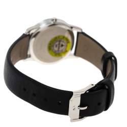 Pre Owned Movado Black Stainless Steel Leather Museum 07.3.14.1143 Women's Wristwatch 28 mm