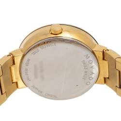 Pre Owned Movado Champagne MOP Gold Plated Stainless Steel Museum 11.8.36.1371 Women's Wristwatch 26 mm
