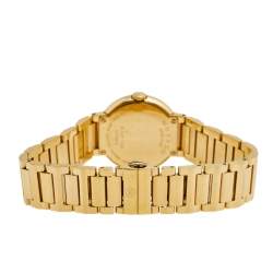 Pre Owned Movado Yellow Gold Plated Stainless Steel Diamond Concerto 23.3.21.1222 Women's Wristwatch 26 mm
