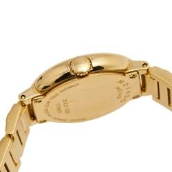 Pre Owned Movado Yellow Gold Plated Stainless Steel Diamond Concerto 23.3.21.1222 Women's Wristwatch 26 mm