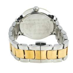 Pre Owned Movado Mother of Pearl Diamond Two Tone Stainless Steel Bellina 606979 Women's Wristwatch 36 mm