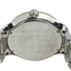 Pre Owned Movado Mother of Pearl Diamond Two Tone Stainless Steel Bellina 606979 Women's Wristwatch 36 mm