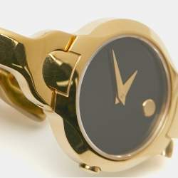 Pre Owned Movado Black Gold Plated Stainless Steel Kara 0606936 Women's Wristwatch 24 mm