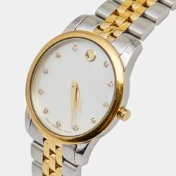 Pre Owned Movado Mother of Pearl Two Tone Stainless Steel Museum 07.3.20.1201 Women's Wristwatch 28 mm