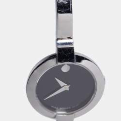 مملوكة مسبقًا Movado Black Stainless Steel Bela 0606595 Women's Wristwatch 25 mm