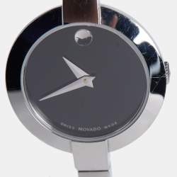 مملوكة مسبقًا Movado Black Stainless Steel Bela 0606595 Women's Wristwatch 25 mm