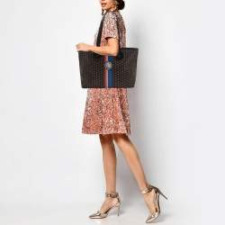 Pre Owned Moynat Black Monogram Coated Canvas and Leather Oh! Ruban Tote