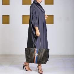 Pre Owned Moynat Black/Bronze Monogram Coated Canvas Oh! Ruban Duo MM Tote