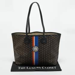 Pre Owned Moynat Black/Bronze Monogram Coated Canvas Oh! Ruban Duo MM Tote