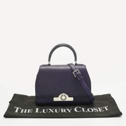 Pre Owned MOYNAT Purple Leather Mini Réjane Top Handle Bag