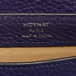 Pre Owned MOYNAT Purple Leather Mini Réjane Top Handle Bag