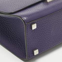 Pre Owned MOYNAT Purple Leather Mini Réjane Top Handle Bag
