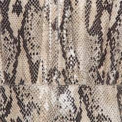 MSGM Brown Python Skin Pattern Faux Leather Midi Dress M