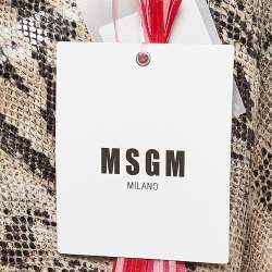 MSGM Brown Python Skin Pattern Faux Leather Midi Dress M
