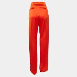 MSGM Orange Satin Straight Cut Trousers L