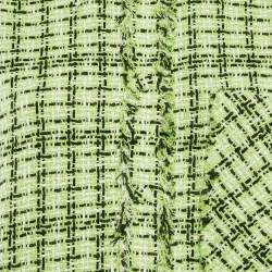 MSGM Green Tweed Fringed Jacket S